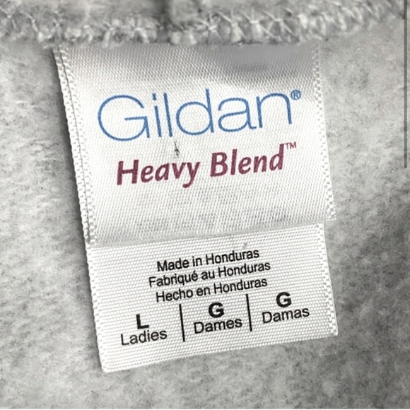 Gildan Heavy Blend Classic Grey Boyfriend Zip Hoodie L - Picture 3 of 14